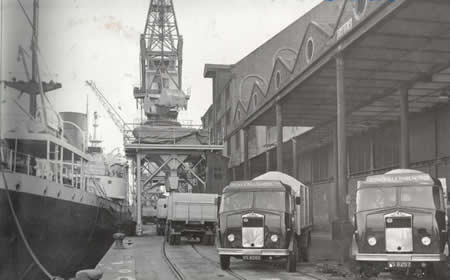 dockside unloading at Greenock James watt docks
